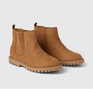 Gap Chelsea Girls Boots Cognac Tan size 2 vegan suede NWT